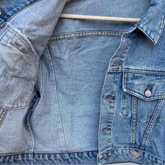 Guess Jeans Vintage Denim Jacket Size S Button Front - Picture 3 of 12